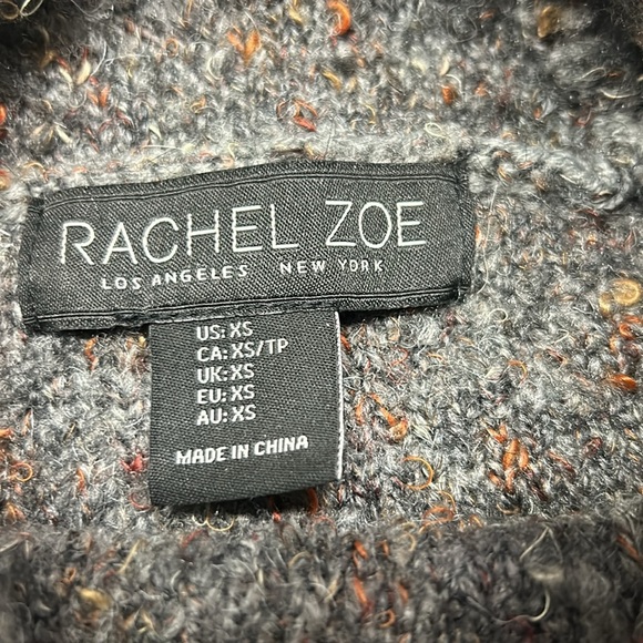 Rachel Zoe Boucle Turtleneck Sweater Gray Confetti Warm Cozy Farmcore XS - Picture 8 of 9